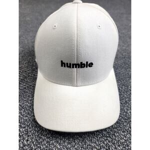 Humble Embroidery Spell Out White Flex Fit L/XL Hat Baseball Cap
